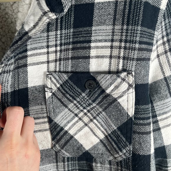 Telluride 100% Cotton Fleece Lined Flannel Button Up Jacket Mens Sz XL BLK/WHITE - Picture 7 of 13